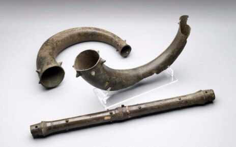 MPTKBG Trumpets and trumpet tube, Bronze Age (Britain), (c2500 BC-c800 BC). Artist: Unknown.